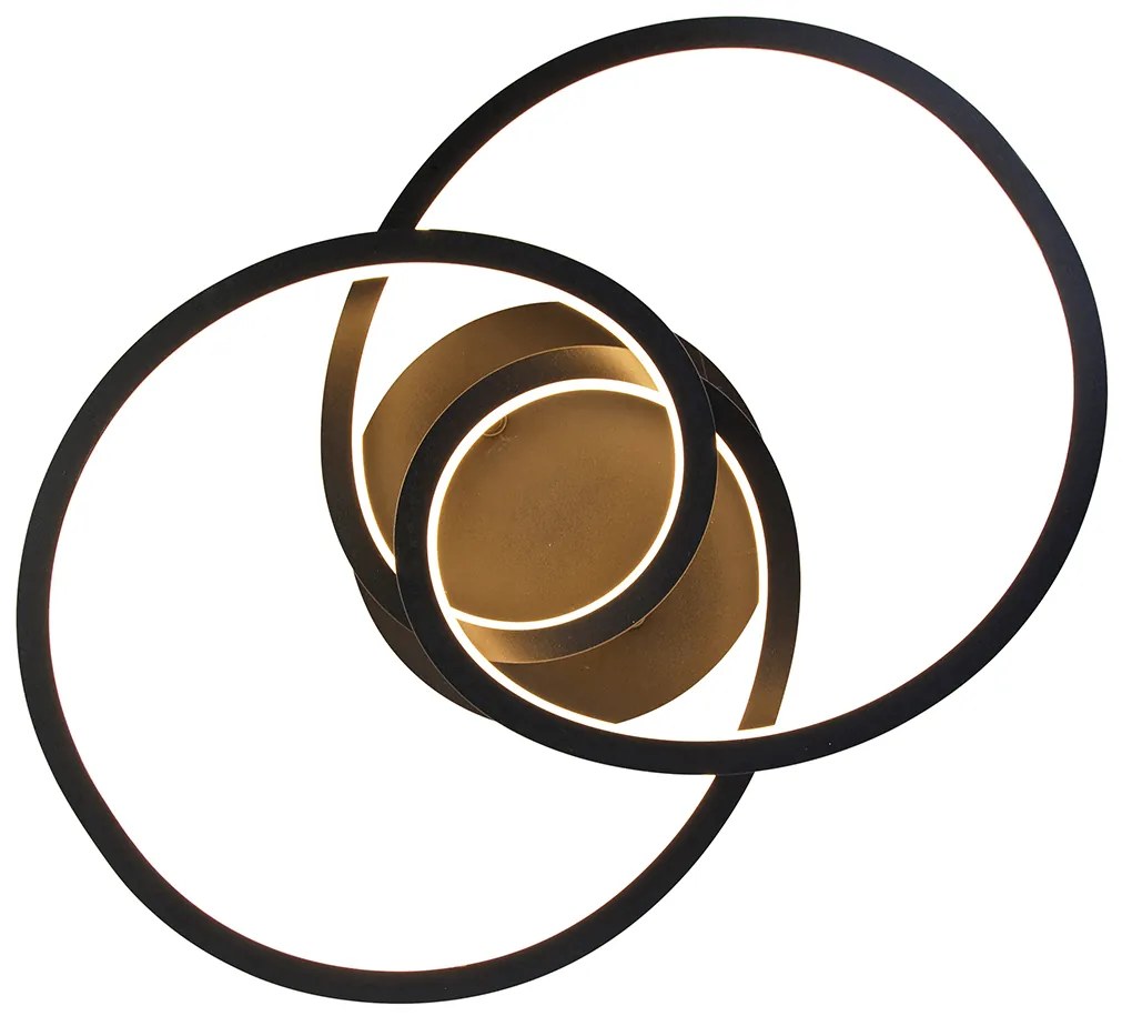 Таванна лампа черна 45 см с LED 3-степенна димируема - Rowin