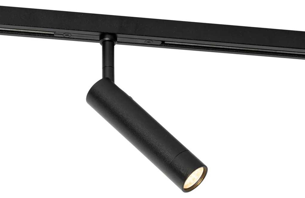 Модерен черен прожектор за 1-фазова релсова система - Slimline Uzzy