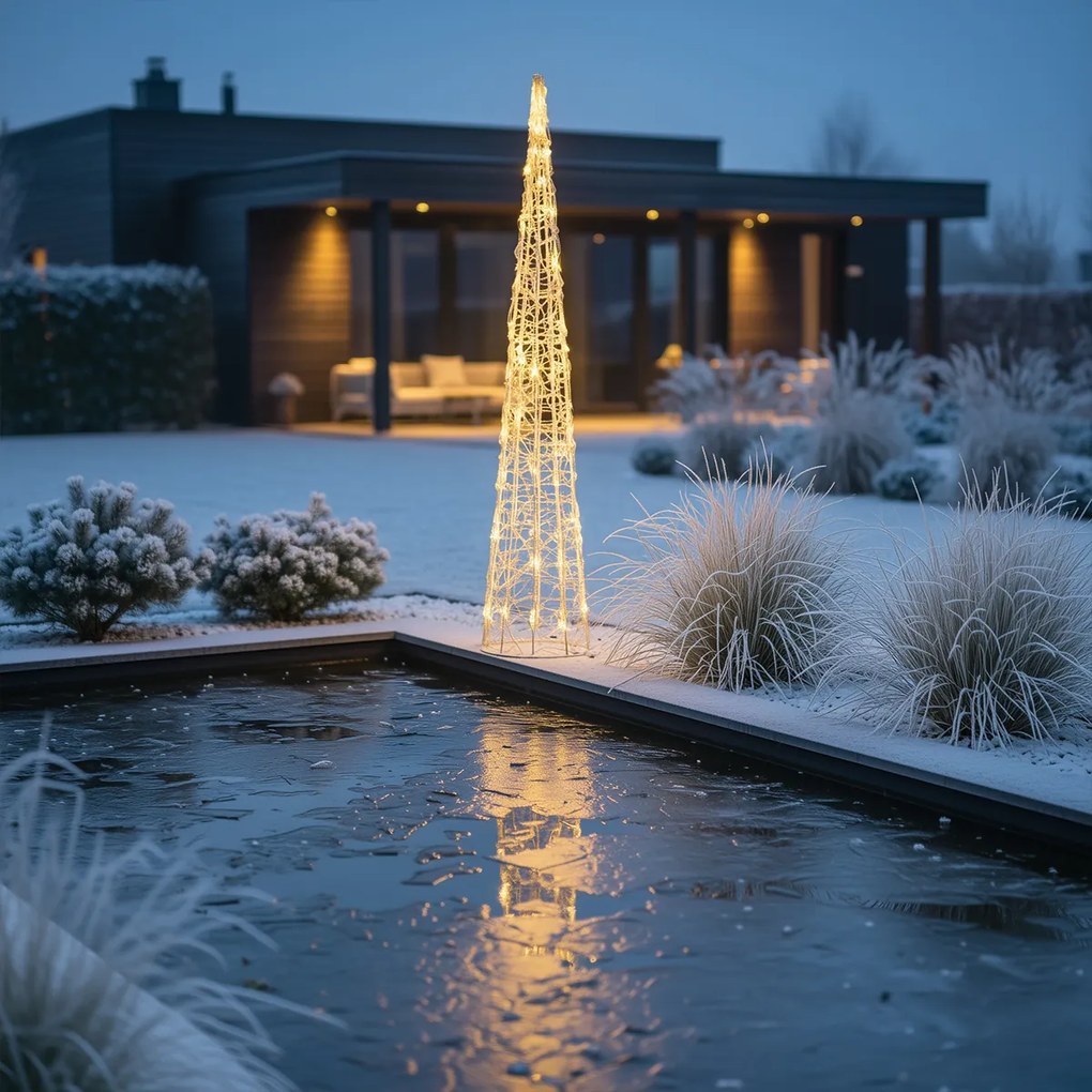 Коледно дърво прозрачно 100 см вкл. LED IP44 - Coni