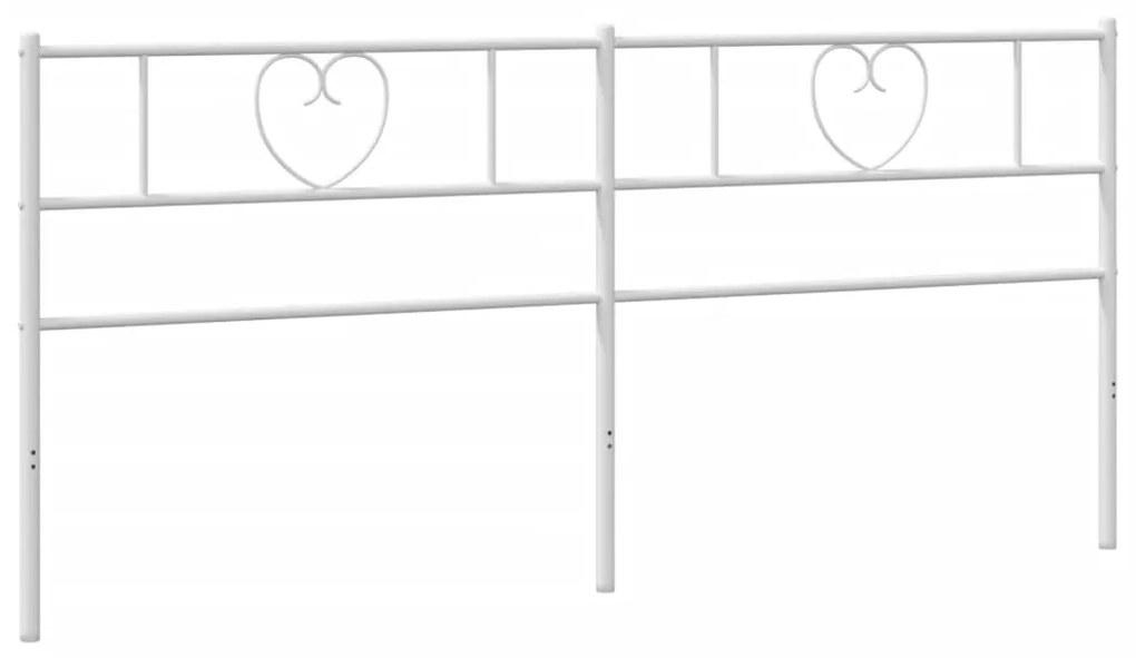 355550 vidaXL Метална резервна табла за легло, бяла, 200 см