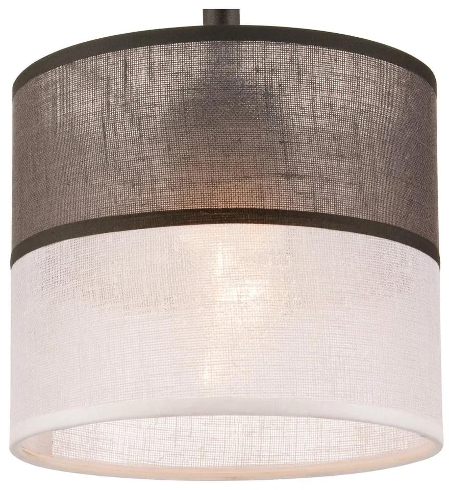 Сива лампа за таван с текстилен абажур ø 16 cm Andrea - LAMKUR