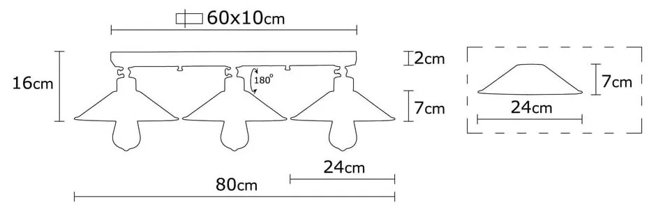 Осветително тяло за таван в бронзов цвят с метален абажур ø 24 cm Berceste – Opviq lights