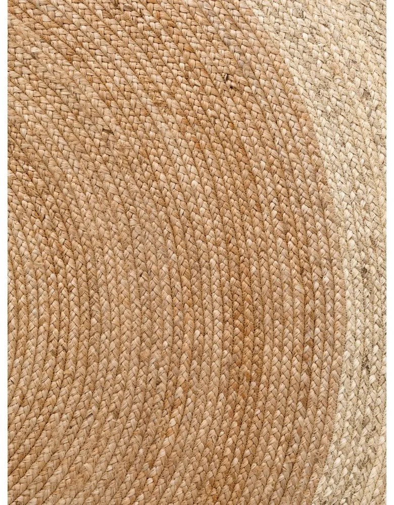 Двустранен ръчно изработен ютен кръгъл килим в естествен цвят ø 100 cm Jutta Gold – Hanse Home