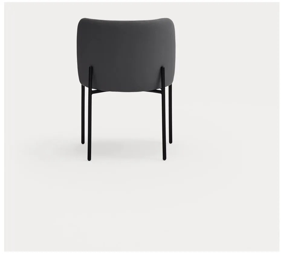 Тъмносиви тапицирани трапезни столове в комплект 2 бр. Mogi – Teulat