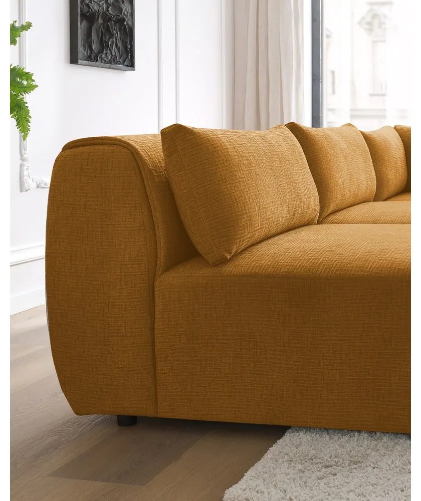 Ъглов диван в цвят горчица (променлив) Jeanne - Bobochic Paris