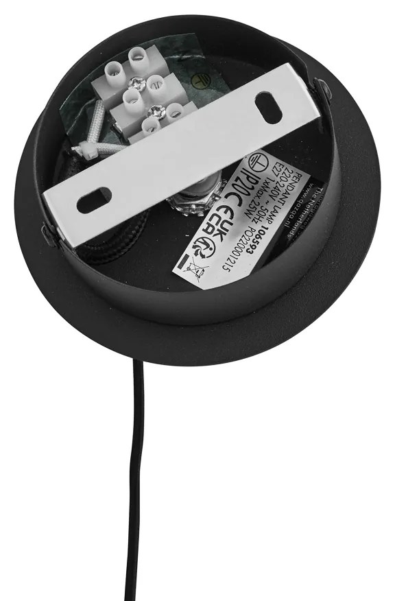 Висяща лампа в стил Арт Деко черна с опушено стъкло - Vidro