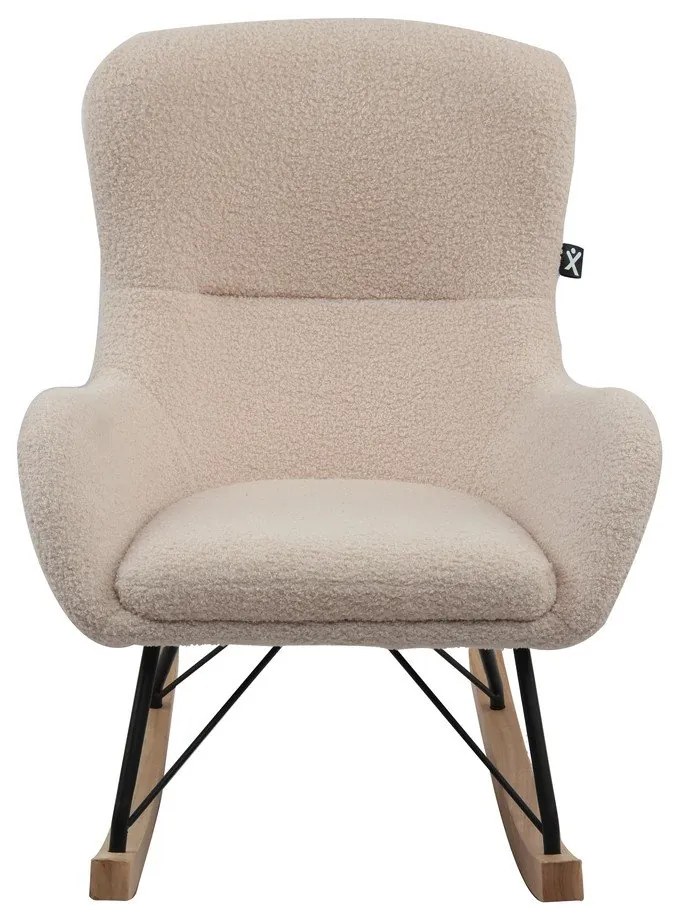 Бежов люлеещ се детски стол от букле Rocky – Vipack