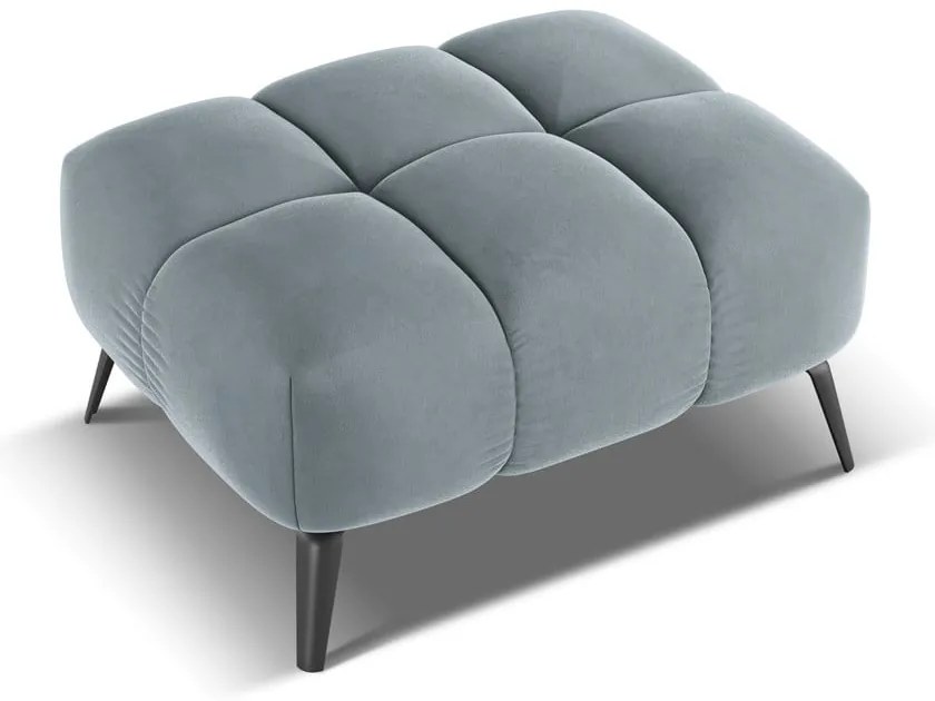 Светлосиня кадифена табуретка Nalu – Makamii