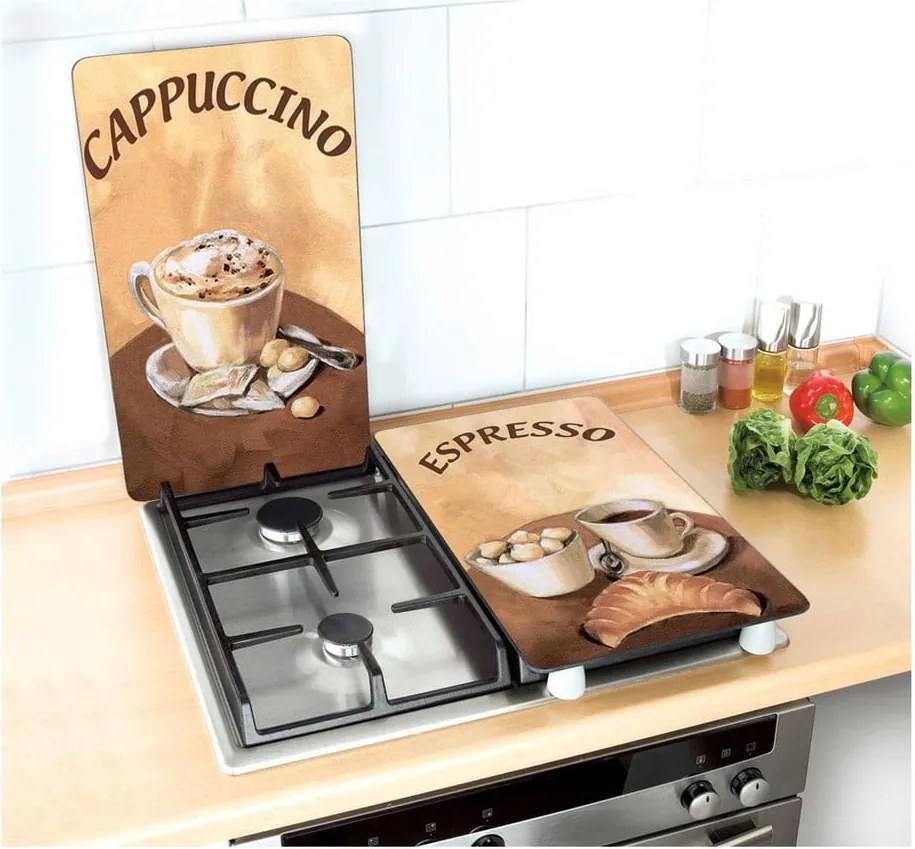 Комплект от 2 стъклени капака за готварска печка Coffee - Wenko