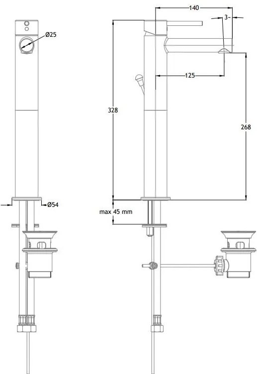 Кран за тоалетна Eurorama Tonda High-Chrome