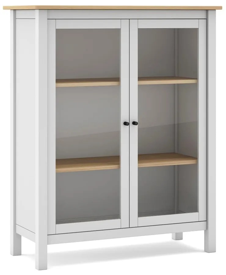 Витрина от бяла/естествена борова дървесина 90x110 cm Misti - Marckeric