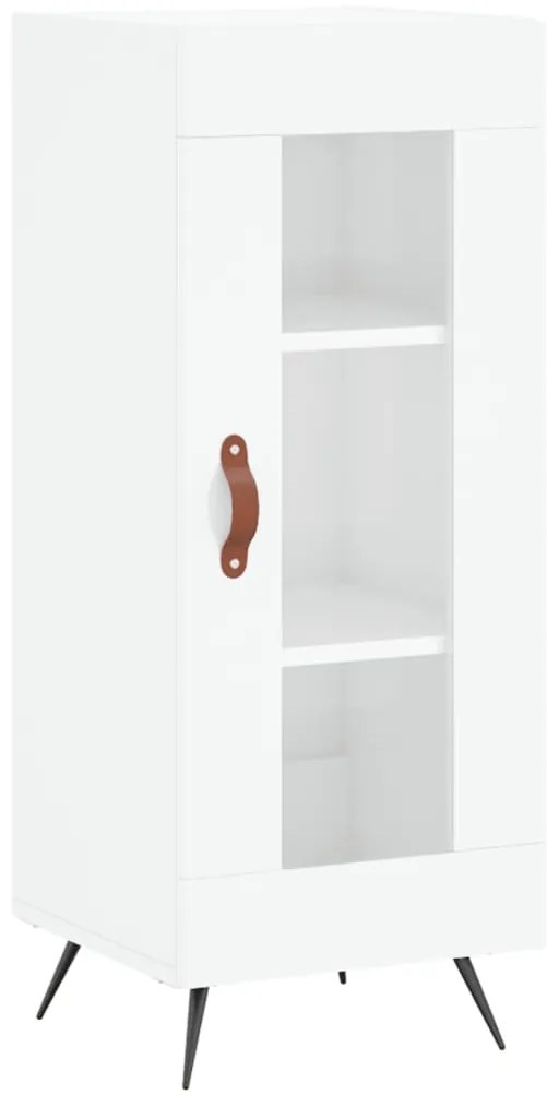 828766 vidaXL Сайдборд, бял гланц, 34,5x34x90 см, инженерно дърво