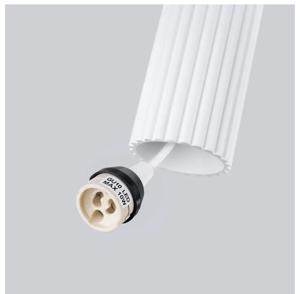 Бяло висящо осветително тяло Gleam – Sollux