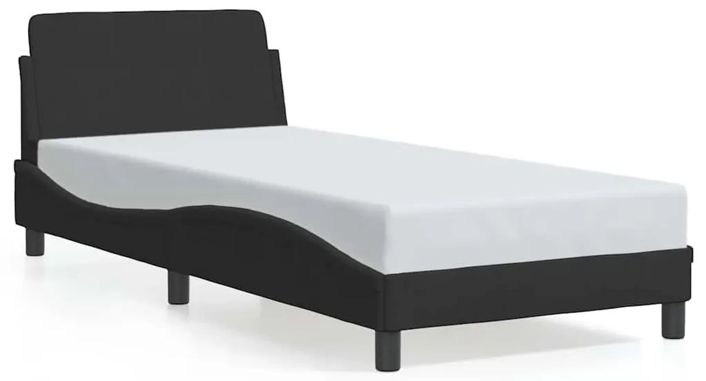 373114 vidaXL Рамка за легло с табла Dover, черна, 90x200 см кадифе