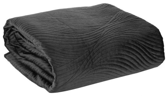 Качествена ватирана покривка за легло в черно Ширина: 170 см | Дължина: 210 см