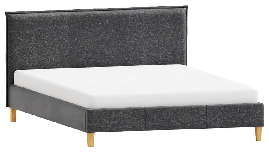 Тъмносиво двойно тапицирано легло с включена подматрачна рамка 180x200 cm Tina – Ropez