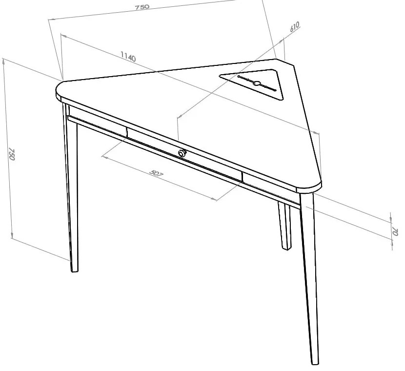 Бяла ъглова работна маса Ashme - Ragaba