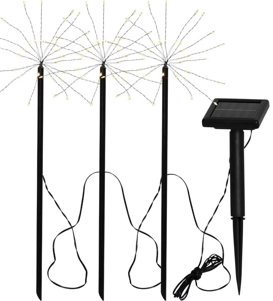 Комплект от 3 външни слънчеви LED светлини Фойерверк, височина 40 см Firework - Star Trading
