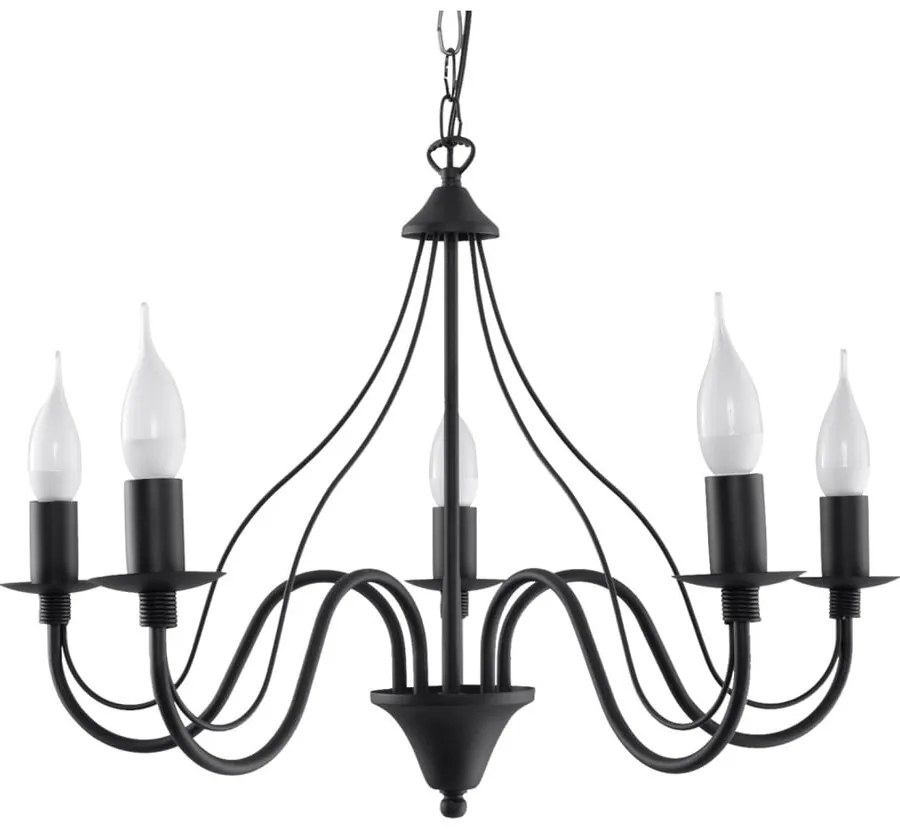 Черна висяща лампа 5 Fiorano - Sollux