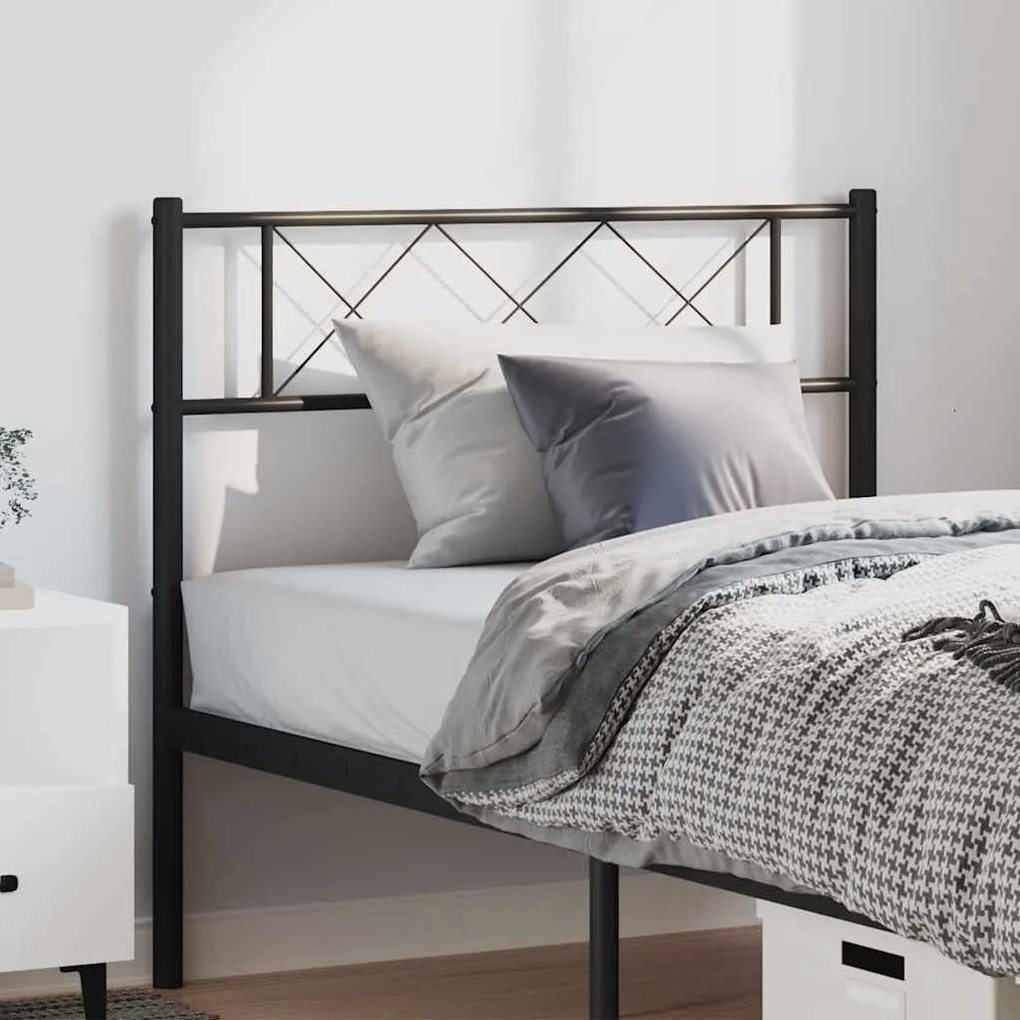 372306 vidaXL Метална табла за глава, черна, 100 см