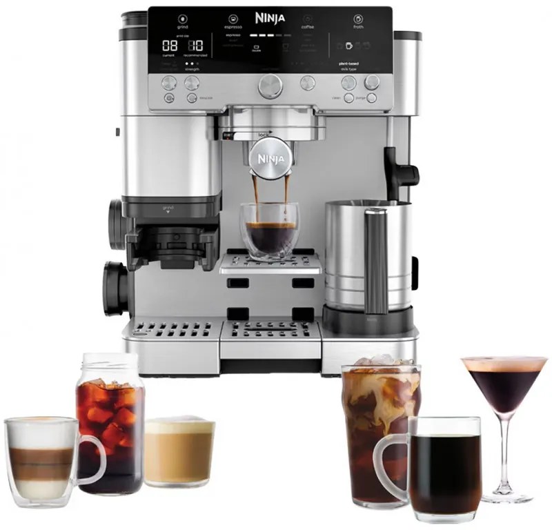 Кафеавтомат 3в1 Ninja Luxe Café Premier ES601, 1650W, 15 bar, 2л, Barista Assist, Безконтактно текстуриране, 4 режима, 3 темп. настройки, Инокс/черен