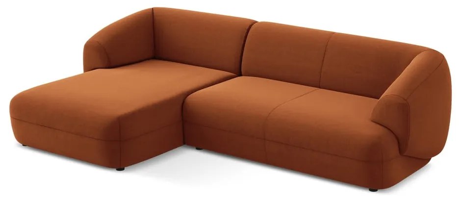 Оранжев кадифен ъглов диван (ляв ъгъл) Moana – Makamii