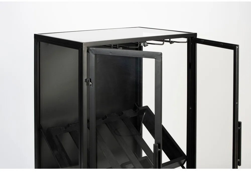 Черна стойка за вино от елхово дърво за 10 бутилки, 52x103 cm Rob - White Label