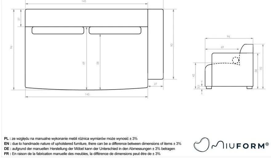 Светлосив модулен диван (десен ъгъл) Flex Felix – Miuform