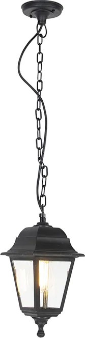 Класически външен висящ аплик черен IP44 - Capital