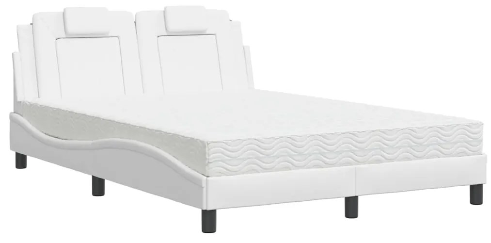 3208790 vidaXL Легло Viana без матрак, бяло, 140x190 см изкуствена кожа