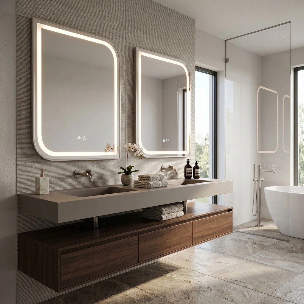 Огледало LED ZONE 80x60 BRUSH NICKEL