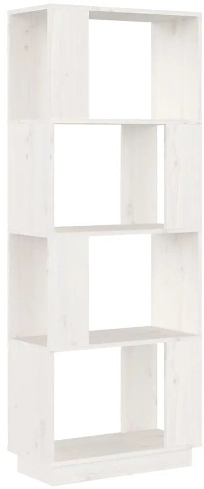 814040 vidaXL Библиотека/разделител за стая, бяла, 51x25x132 см, бор масив