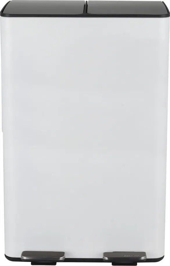 Стоманено кошче за боклук 2x30 l за рециклиране с педал в матово бял цвят Aliya – Spirella