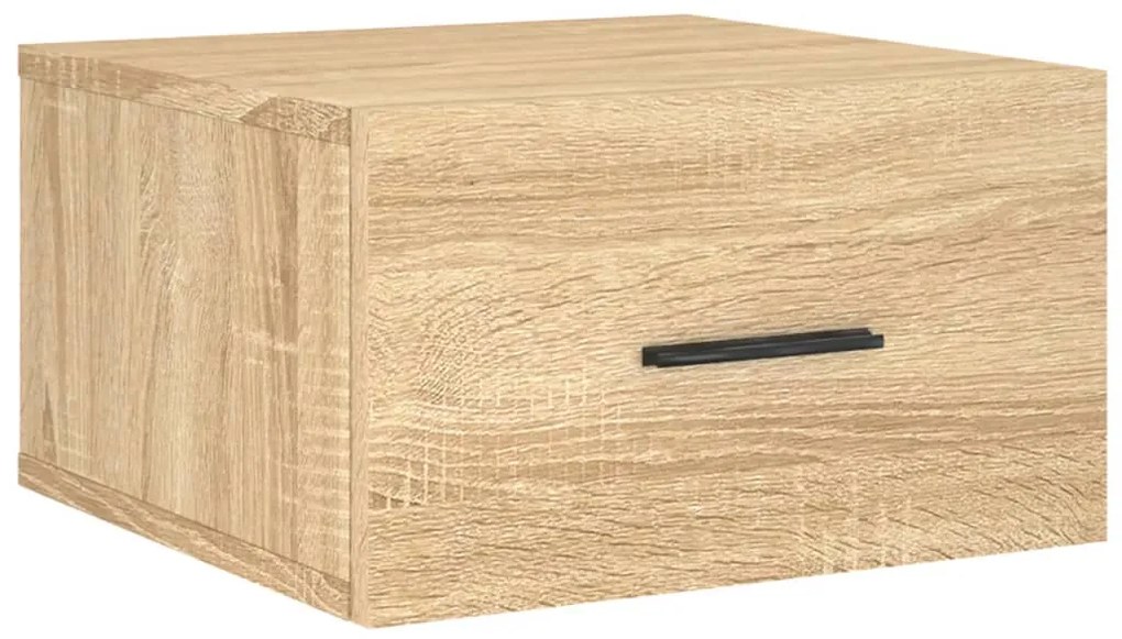 829858 vidaXL Нощно шкафче за стенен монтаж, сонома дъб, 35x35x20 см