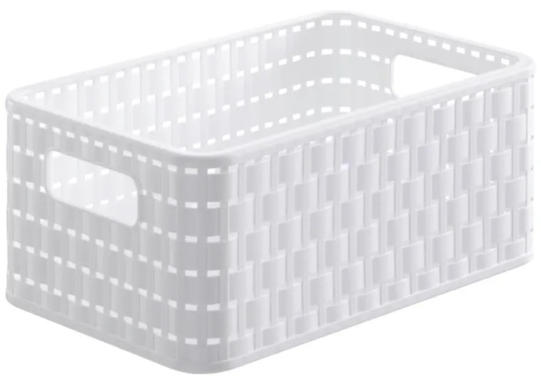 Бяла рециклирана пластмасова кошница за съхранение Country - Rotho