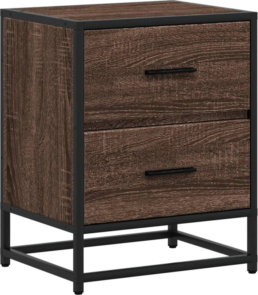848682 vidaXL Нощно шкафче, кафяв дъб, 40x31x50 см, инженерно дърво