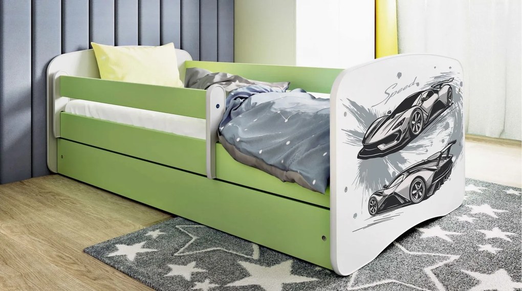 Детско легло Babydreams Cartoon-Prasino-160 x 80-Auto