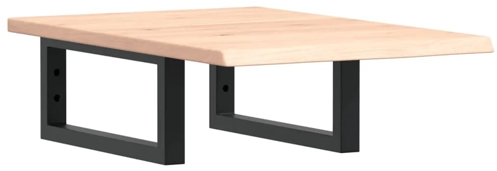 3302537 vidaXL Стенен рафт за мивка, стомана и масивно дърво дъб