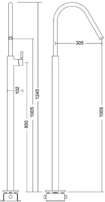 Кран за мивка Eurorama 13302 floor-Mpronze