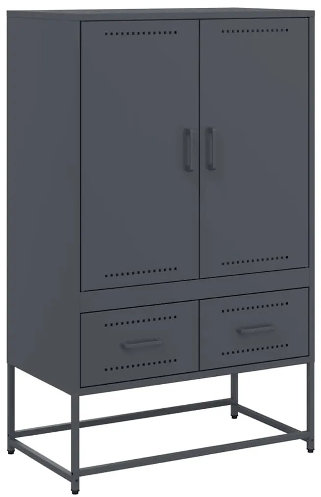 846610 vidaXL Висок шкаф, антрацит, 68x39x111,5 см, стомана