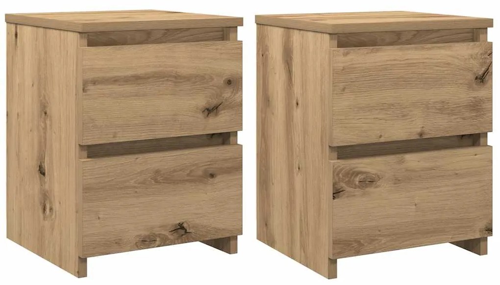 855849 vidaXL Нощни шкафчета, 2 бр, дъб артизан, 30x30x40 см, инженерно дърво