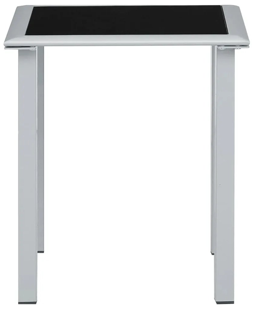 310541 vidaXL 310541 Garden Table Black and Silver 41x41x45 cm Steel and Glass