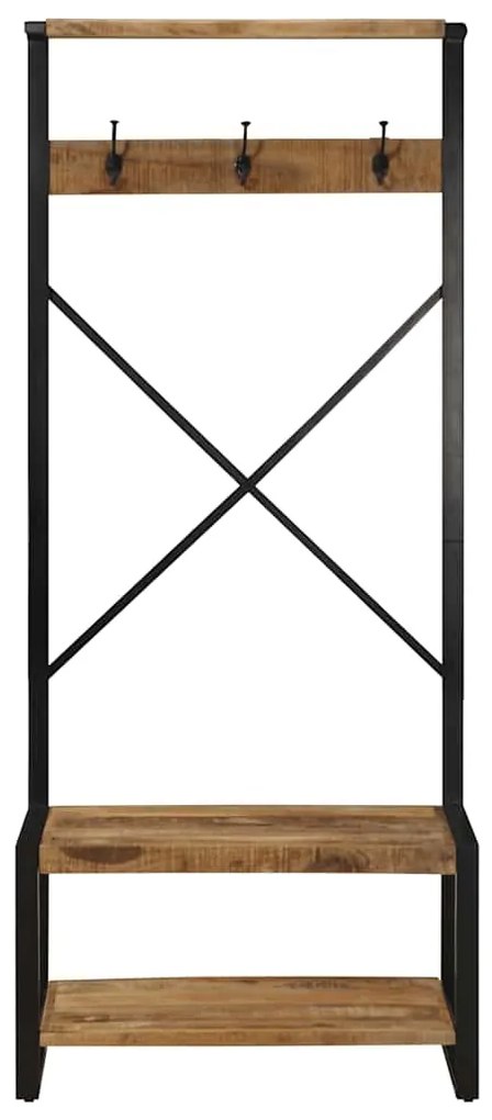 4015961 vidaXL S Закачалка за дрехи 80x40x190 cm Масивна груба дървесина Манго