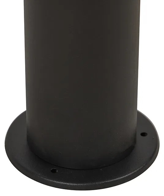 Стойка за външна лампа черна с опал бял абажур 30 см IP44 - Odense