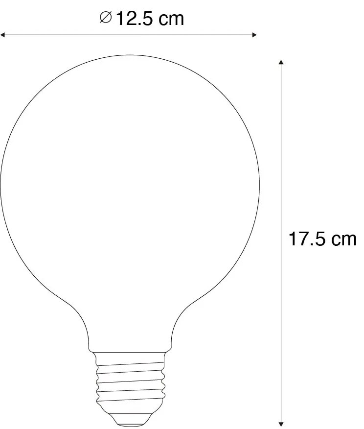 Комплект от 5 димируеми LED крушки E27 Опал G125 5W 450 lm 2700K