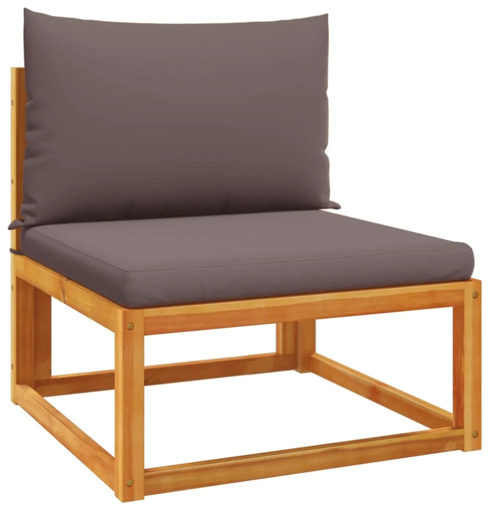 4008161 vidaXL Градински диван без подлакътници с възглавници, дърво, акация и въже