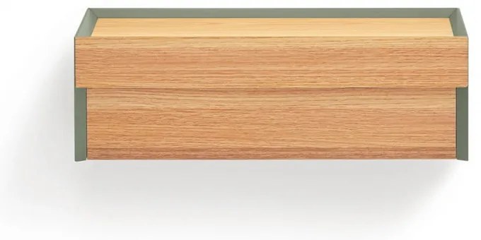 Зелено висящо нощно шкафче с дъбов плот Arista – Teulat