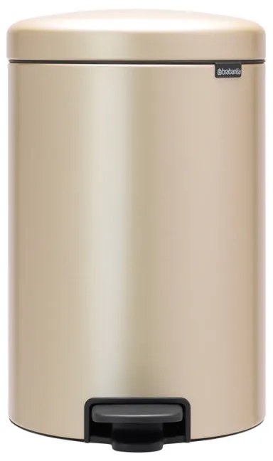 Кош за боклук с педал Brabantia NewIcon 1003205, 20 л, Плавно затваряне, Противоплъзгаща основа, Златен металик