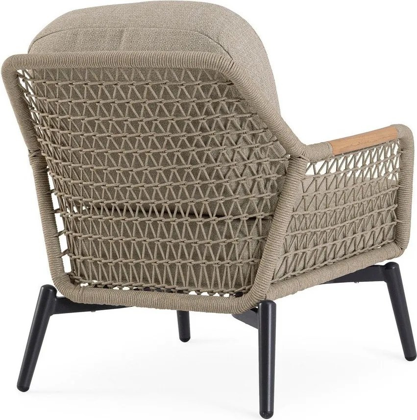 Светлокафяв метален градински стол Eulero – Bizzotto