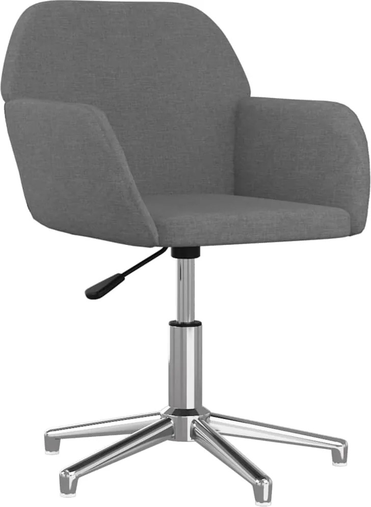 344712 vidaXL Въртящ се офис стол, светлосив, текстил